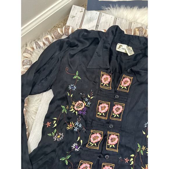 Vintage Na-Ta-Ya Embroidered Floral Button Down Shirt - Picture 3 of 8